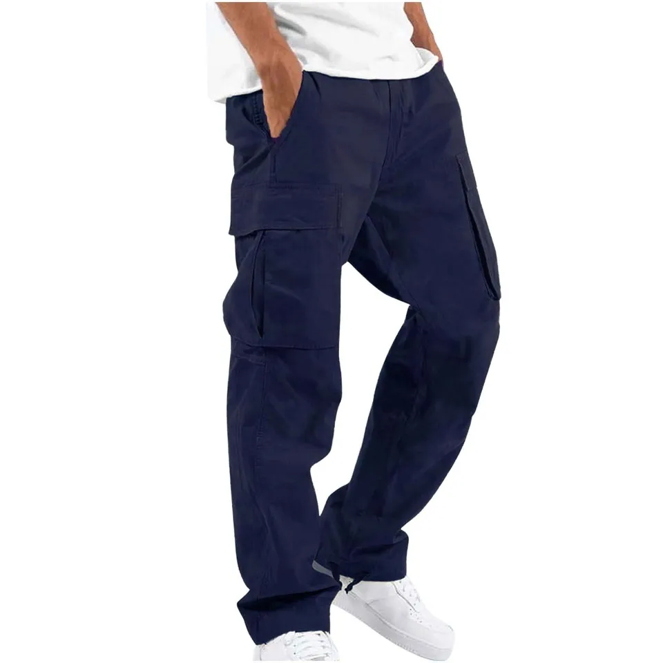 ST26-CP-002 Classic Drawstring Cargo Trousers in Navy, original product photograph