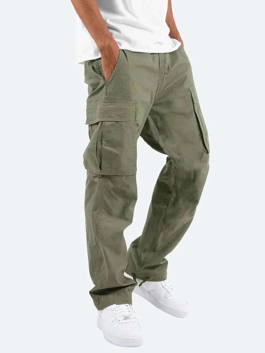 ST26-CP-002 Classic Drawstring Cargo Trousers in Olive Green, original product photograph