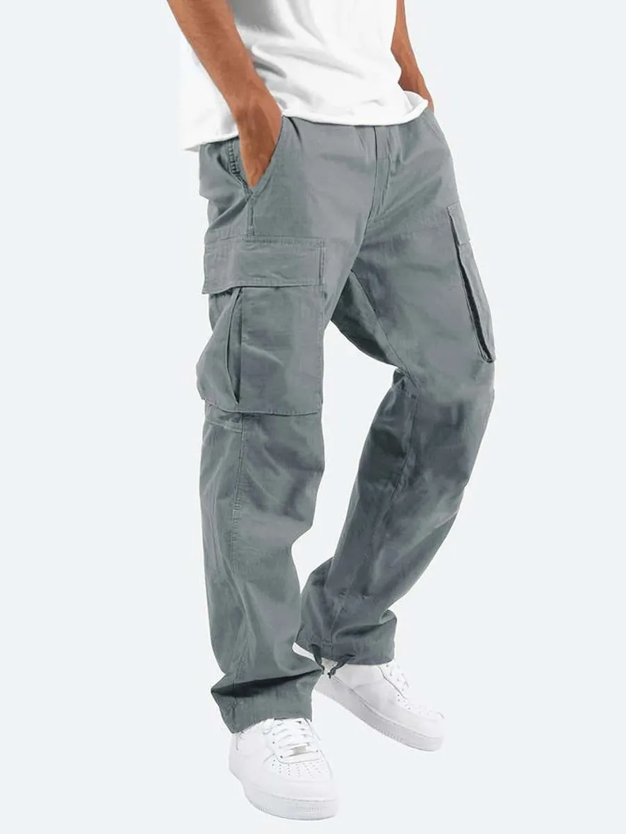 ST26-CP-002 Classic Drawstring Cargo Trousers in Grey, original product photograph