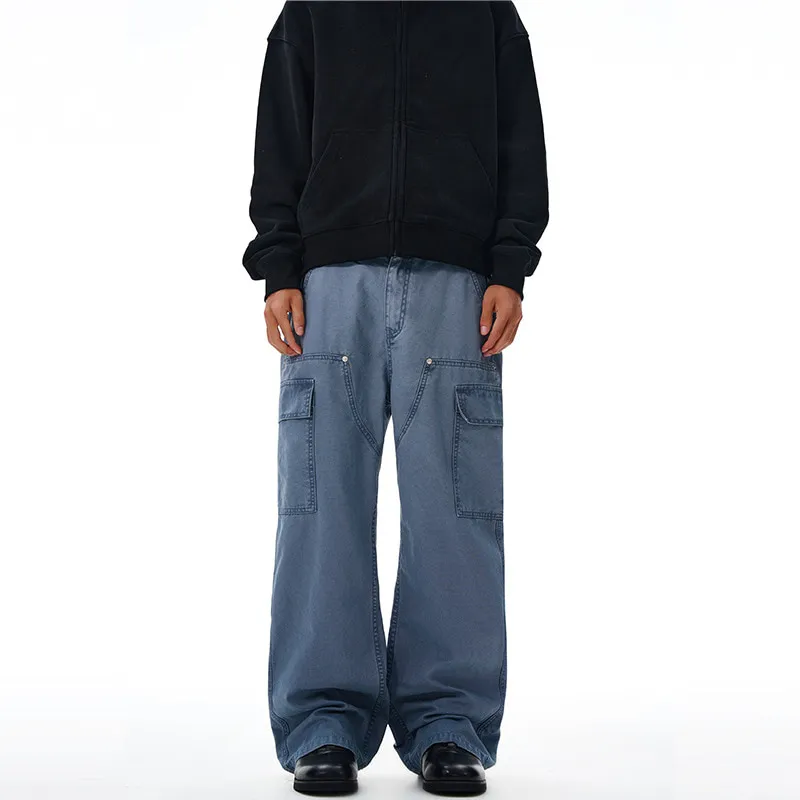 ST26-CP-004 Washed Canvas Utility Carpenter Pants in Washed Blue, original product photograph