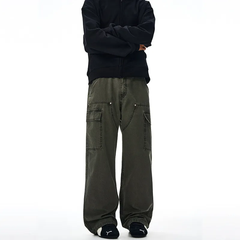 ST26-CP-004 Washed Canvas Utility Carpenter Pants in Forest Green, original product photograph