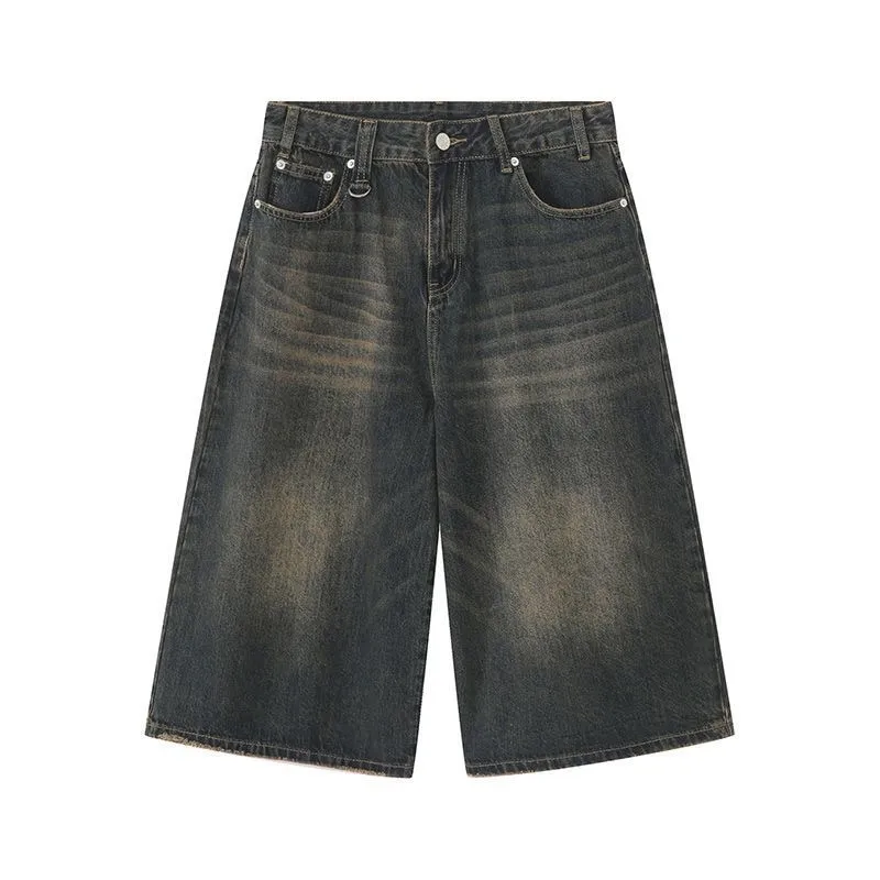 ST26-DJ-004 Vintage-Wash Wide Denim Jorts in Vintage Blue, original product photograph