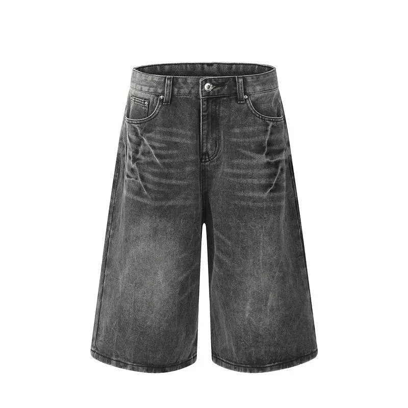 ST26-DJ-005 Lightning-Wash Denim Jorts in Washed Grey, original product photograph
