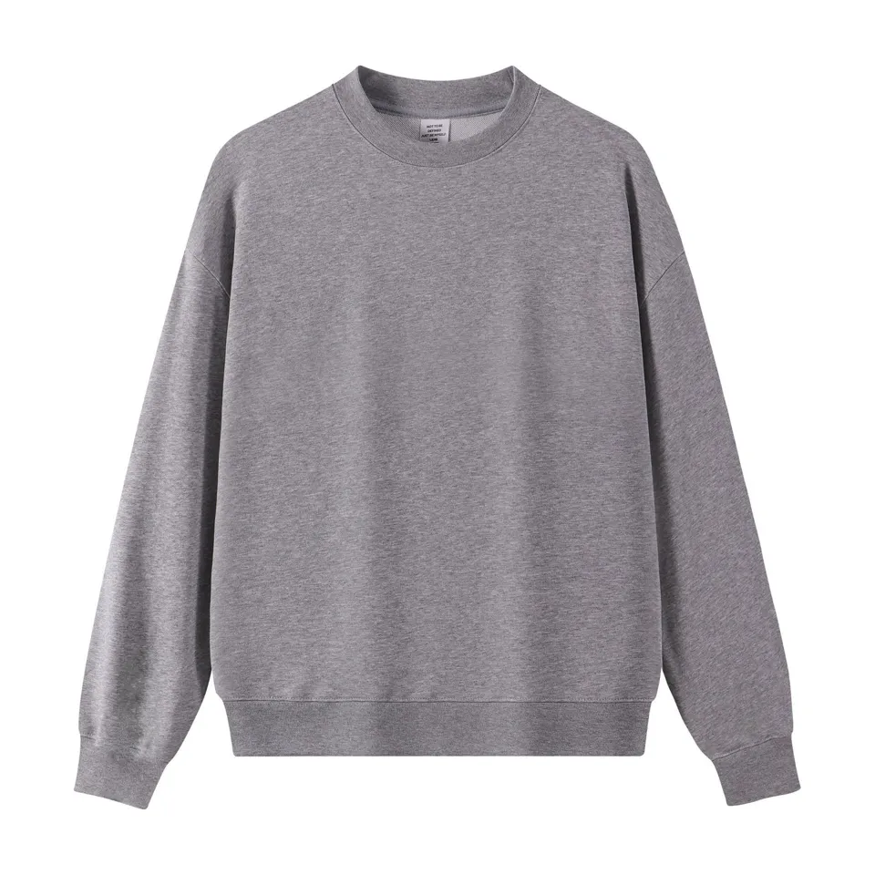 ST26-HD-003 Boxy Wide-Sleeve Crewneck Sweatshirt in Grey Marl, original product photograph