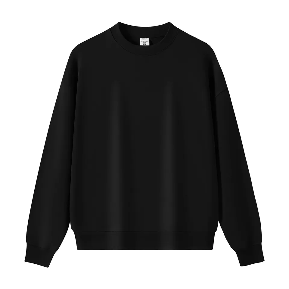 ST26-HD-003 Boxy Wide-Sleeve Crewneck Sweatshirt in Black, original product photograph