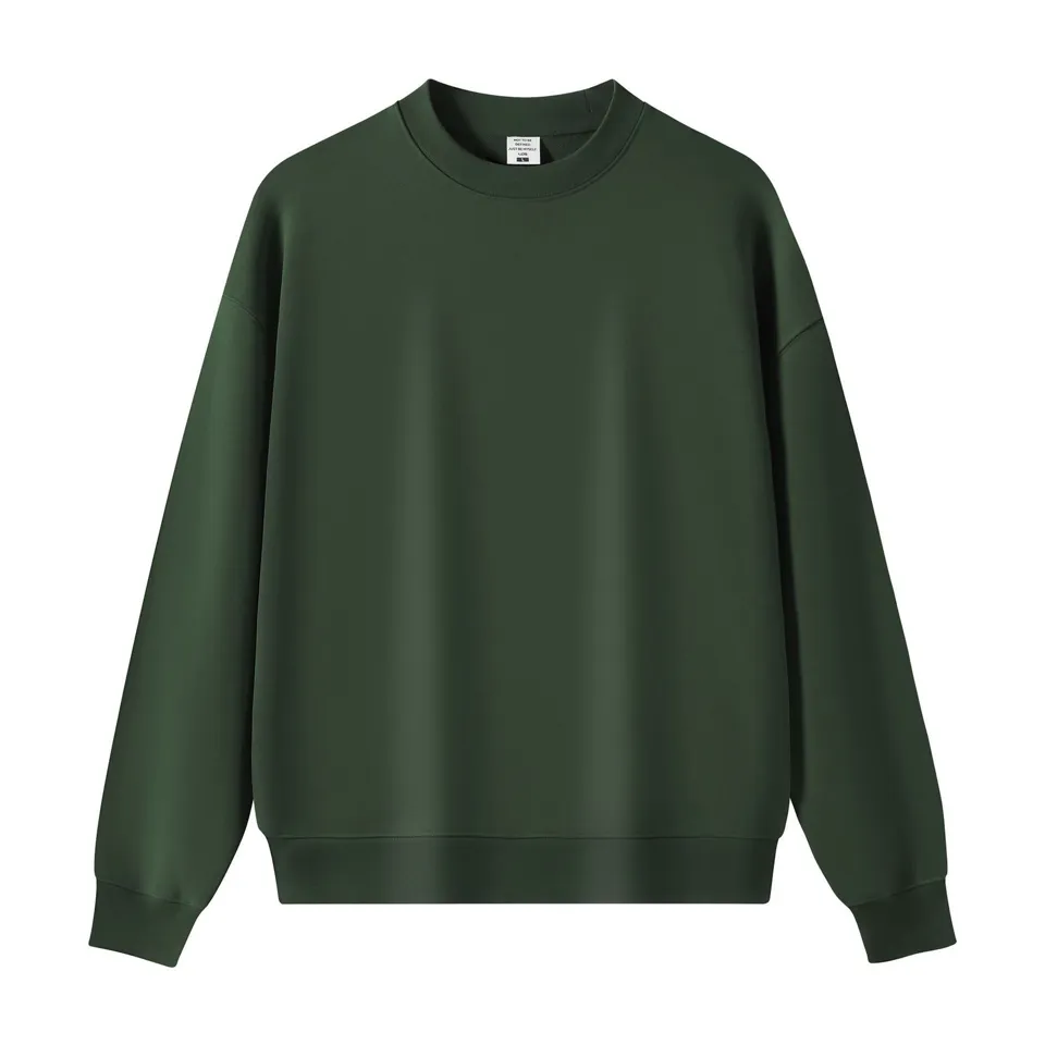 ST26-HD-003 Boxy Wide-Sleeve Crewneck Sweatshirt in Forest Green, original product photograph