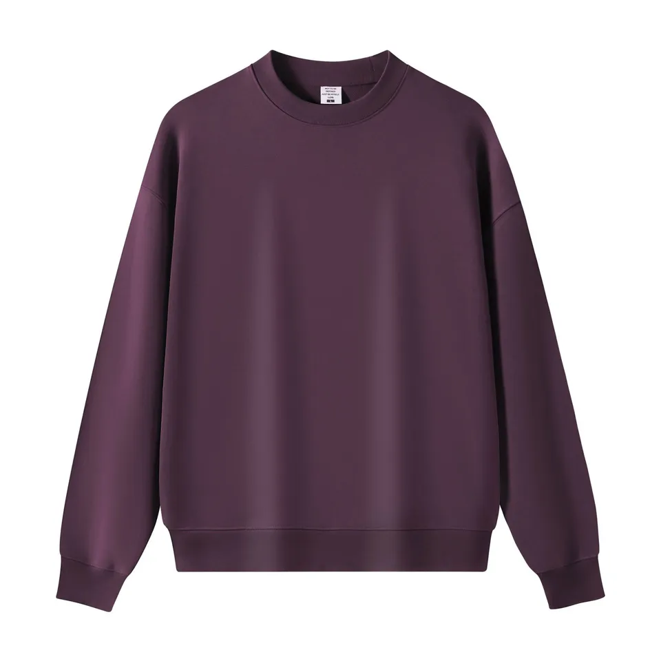ST26-HD-003 Boxy Wide-Sleeve Crewneck Sweatshirt in Aubergine, original product photograph