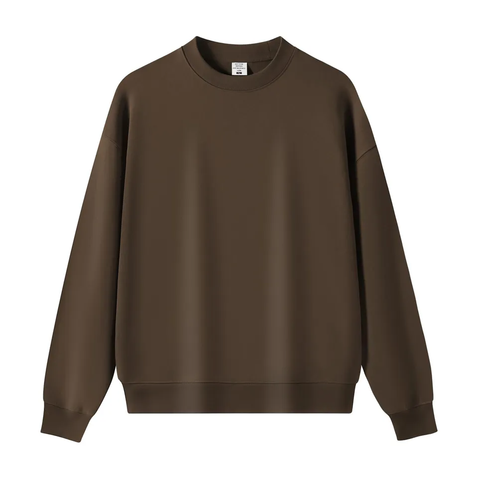 ST26-HD-003 Boxy Wide-Sleeve Crewneck Sweatshirt in Coffee Brown, original product photograph