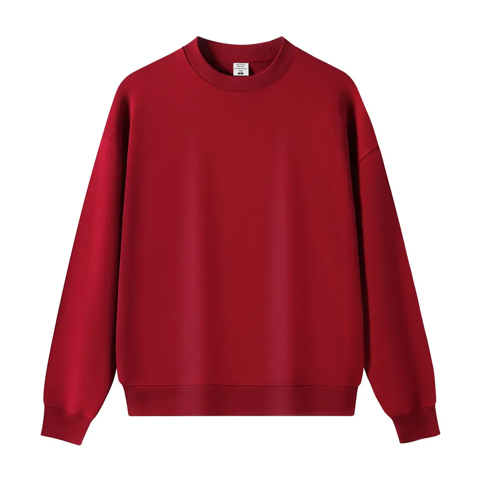 ST26-HD-003 Boxy Wide-Sleeve Crewneck Sweatshirt in Burgundy, original product photograph