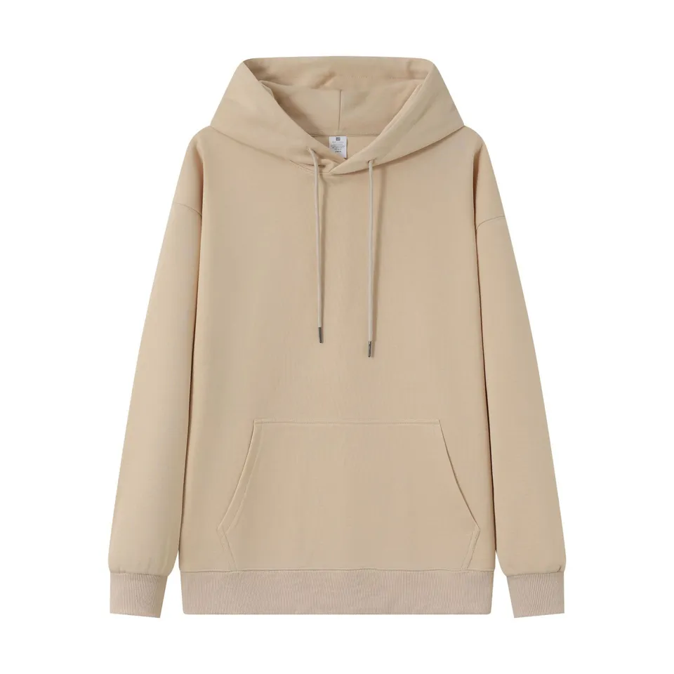ST26-HD-004 Plain Drawstring Pullover Hoodie in Sand, original product photograph