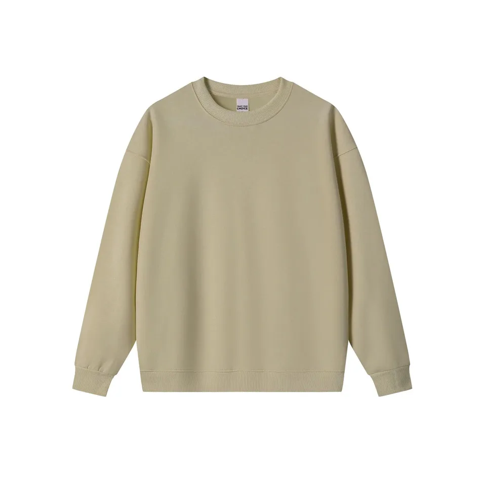 ST26-HD-005 Heavy Fleece Crewneck Sweatshirt in Light Khaki, original product photograph