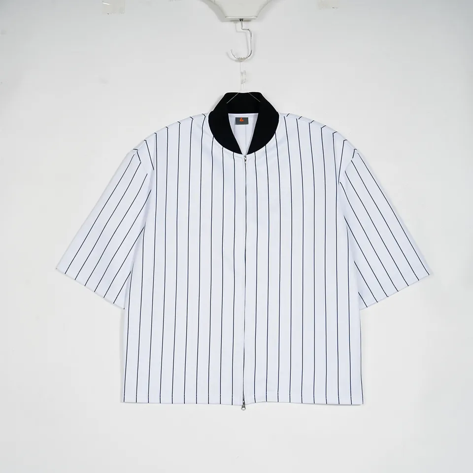 ST26-RJ-002 White / Black Pinstripe front view — original product photograph