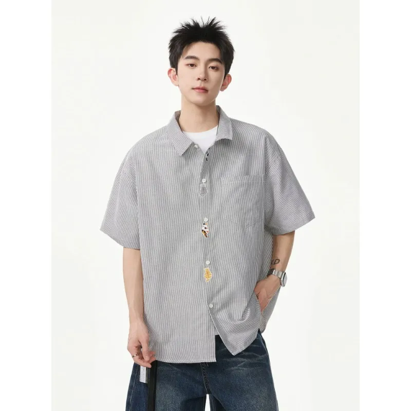 ST26-RS-001 Cat-Detail Pinstripe Shirt in Grey Pinstripe, original product photograph