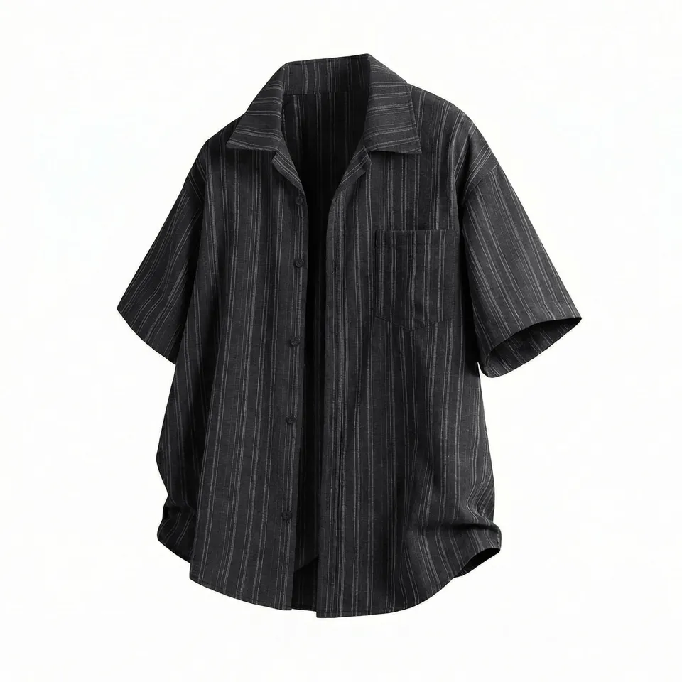 ST26-RS-002 Dark Grey Pinstripe front view — original product photograph
