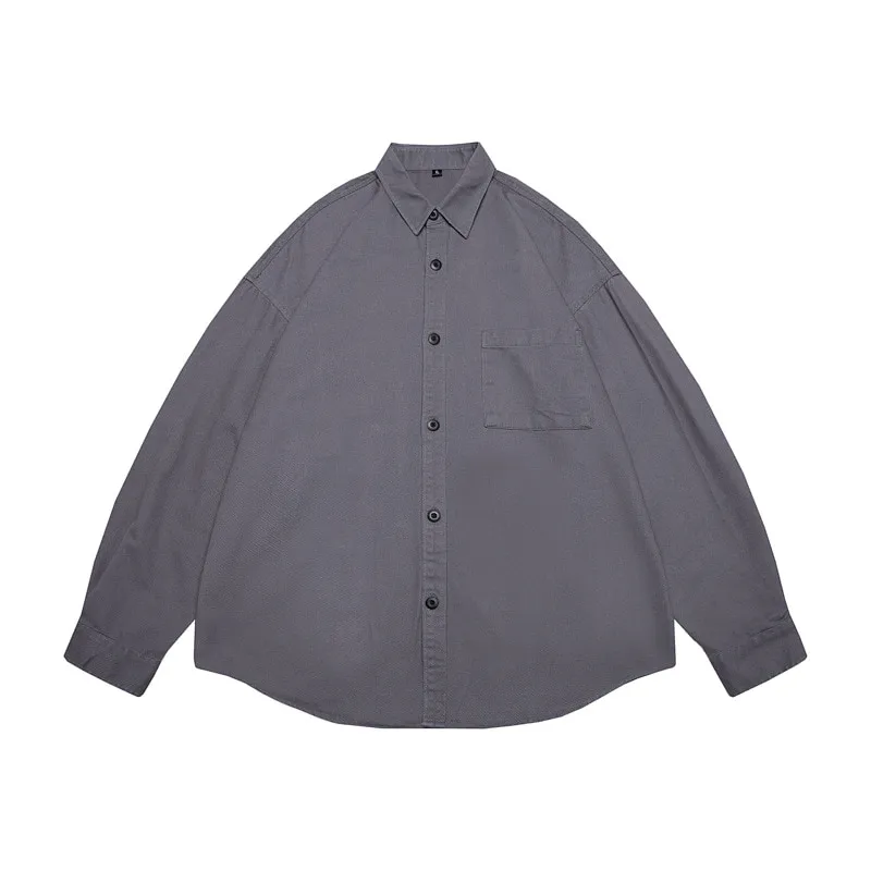 ST26-RS-004 Relaxed Cotton Work Shirt in Grey, original product photograph
