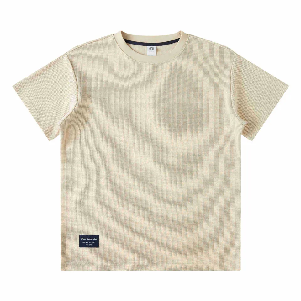ST26-RW-004 Heavy Waffle Crew-Neck T-Shirt in Beige, original product photograph