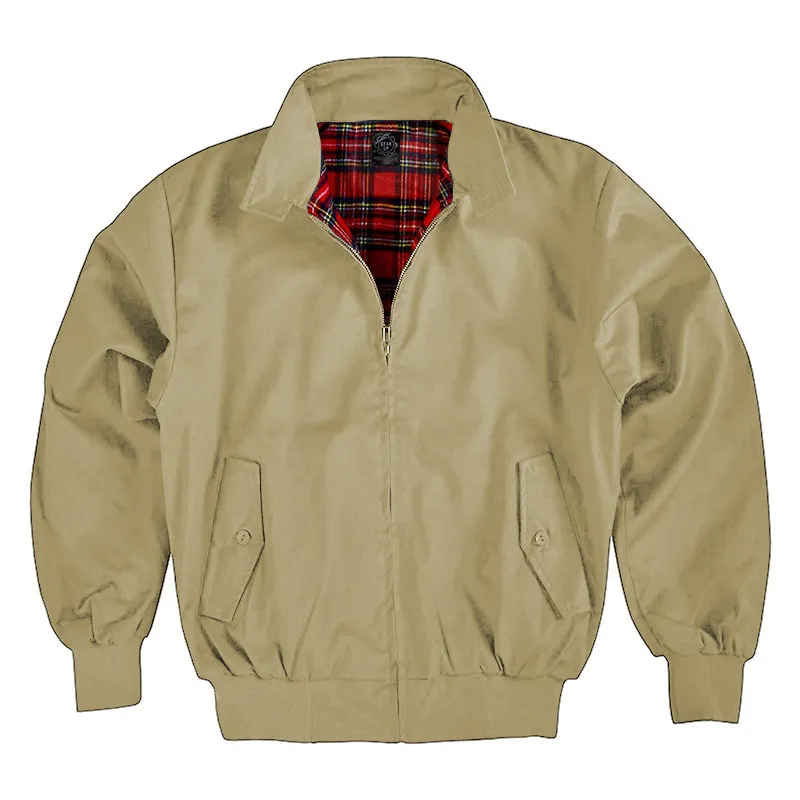 ST26-VB-006 Check-Lined Harrington Bomber in Khaki, original product photograph