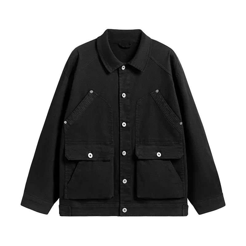 ST26-WJ-004 Cotton Four-Pocket Work Jacket in Black, original product photograph