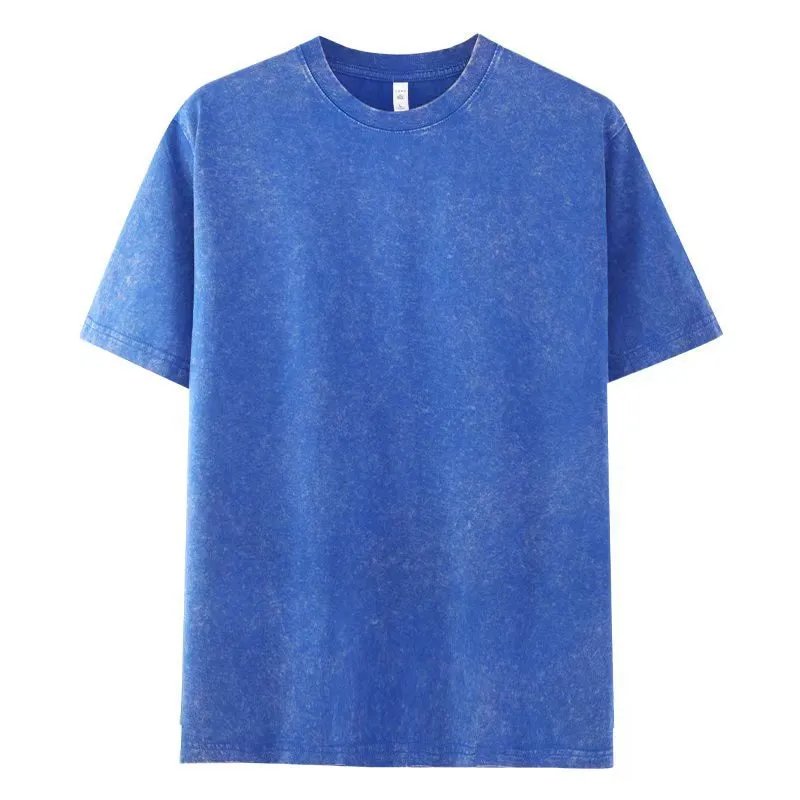 ST26-WT-001 Mottled-Wash Crewneck T-Shirt in Washed Royal Blue, original product photograph