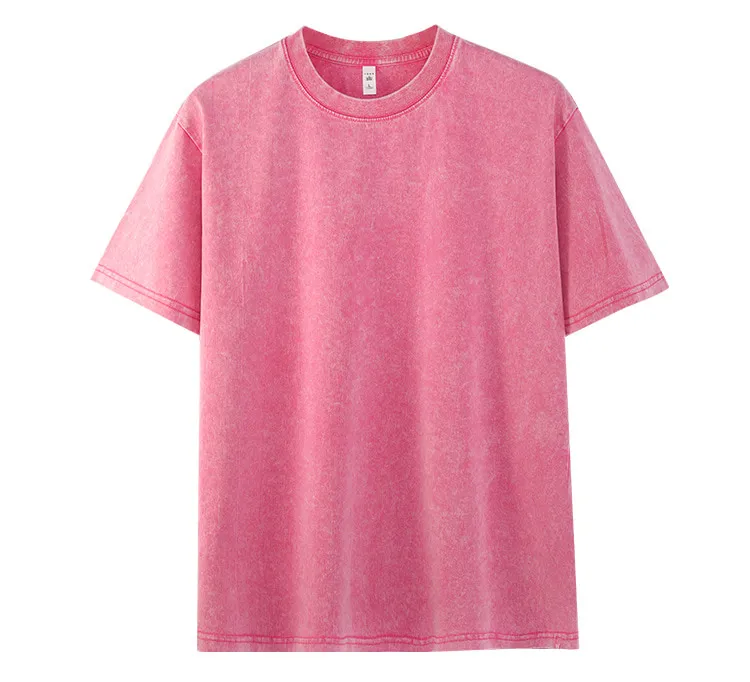 ST26-WT-001 Mottled-Wash Crewneck T-Shirt in Washed Pink, original product photograph