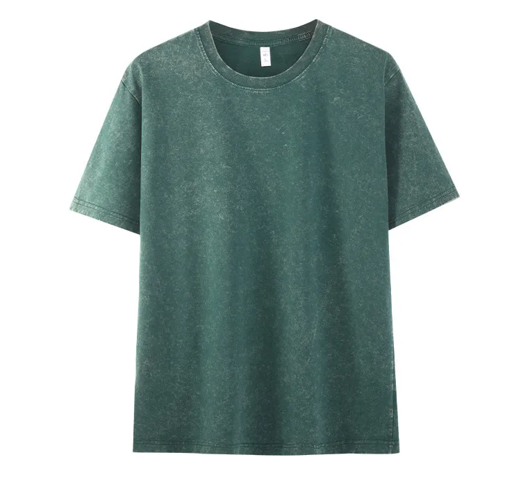 ST26-WT-001 Mottled-Wash Crewneck T-Shirt in Washed Teal, original product photograph