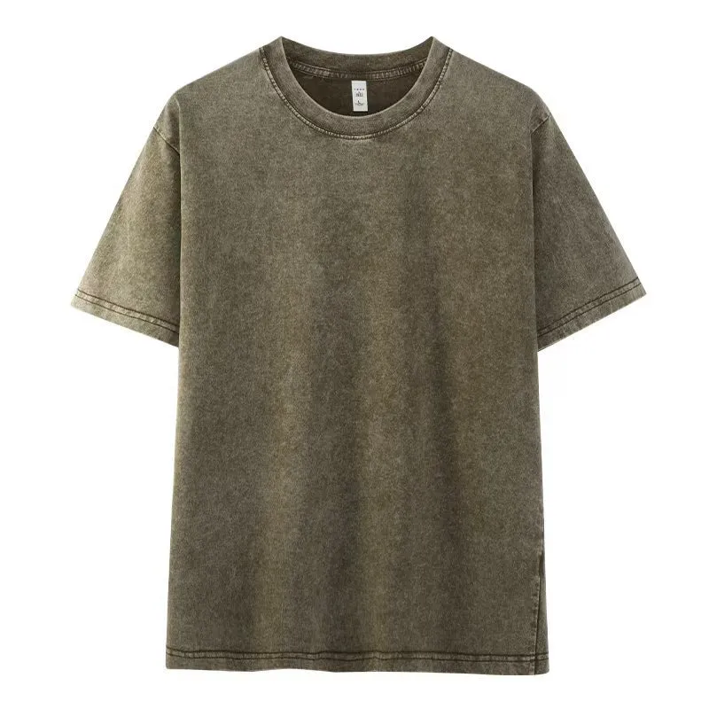 ST26-WT-001 Mottled-Wash Crewneck T-Shirt in Washed Olive, original product photograph