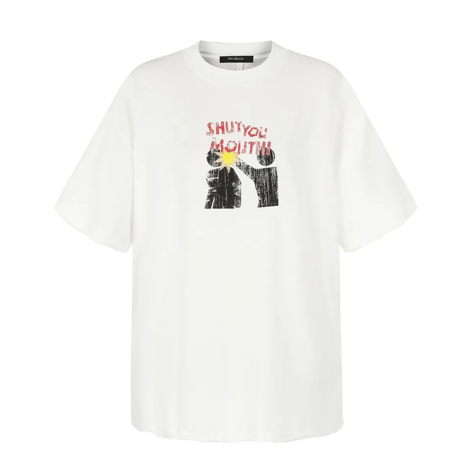 ST26-WT-003 Portrait-Graphic Relaxed T-Shirt in White, original product photograph