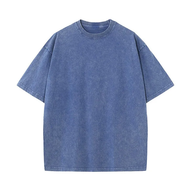 ST26-WT-005 Washed Drop-Shoulder T-Shirt in Washed Blue, original product photograph