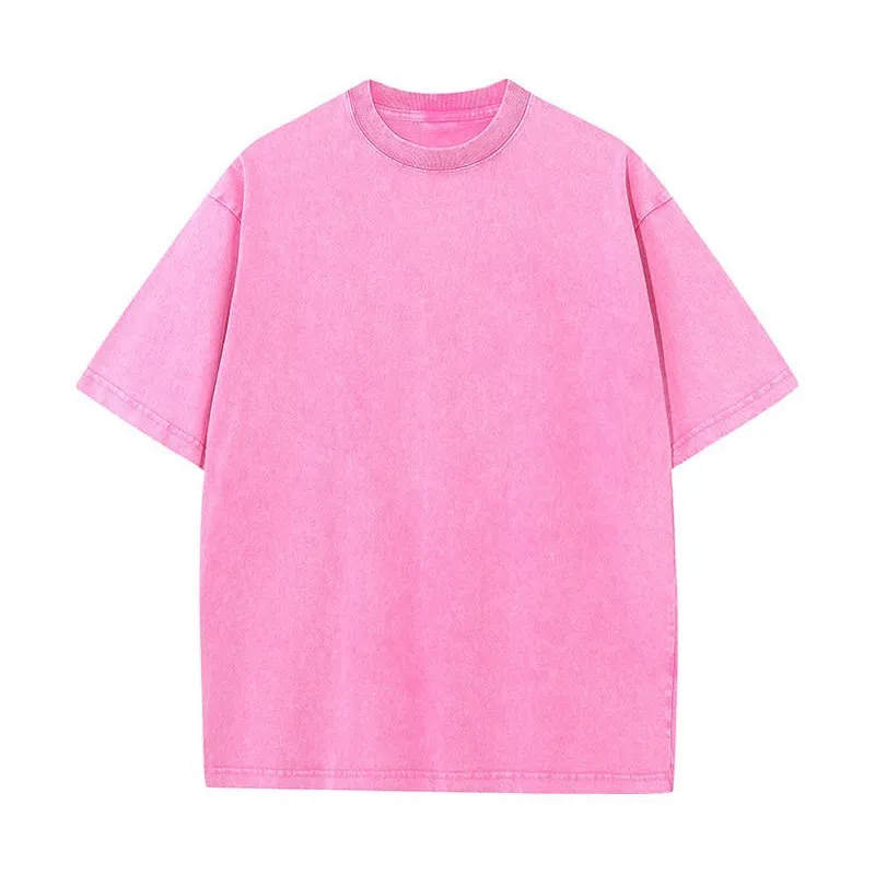 ST26-WT-005 Washed Drop-Shoulder T-Shirt in Washed Pink, original product photograph