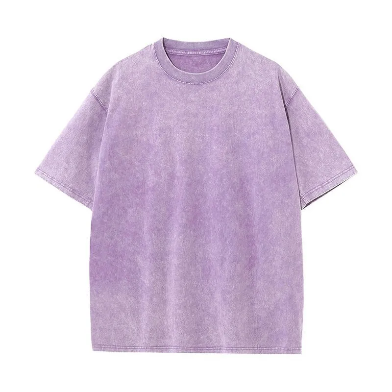 ST26-WT-005 Washed Drop-Shoulder T-Shirt in Washed Purple, original product photograph