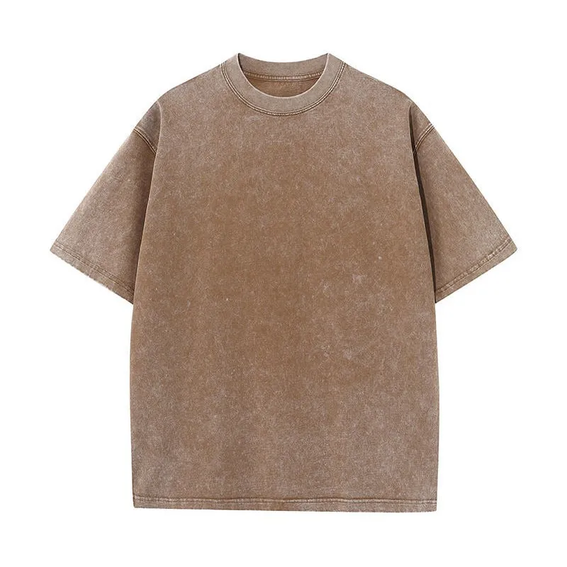 ST26-WT-005 Washed Drop-Shoulder T-Shirt in Washed Brown, original product photograph